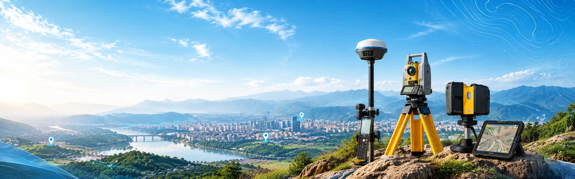 Máy GNSS RTK, máy toàn đạc, máy quét LiDAR và sổ tay điều khiển của Trắc Địa KIO